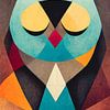 A sleeping owl, abstract in geometric shapes by Roger VDB