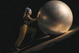 Girl with a huge pearl - up the hill by Emiel de Lange