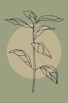 Minimalistische Japandi Botanische Kunst: De schoonheid van de natuur in eenvoud nr. 9 van Dina Dankers