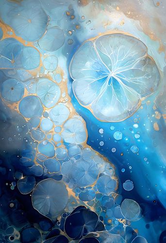 Hemels blauw abstract schilderij