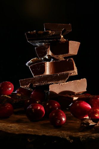Schokolade und Preiselbeeren