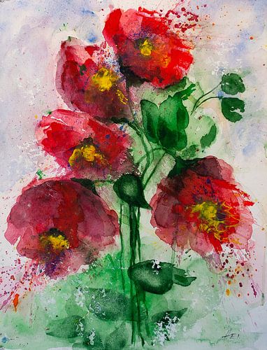 bouquet de pavot rouge