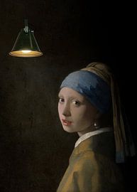 Girl with a pearl earring and a lamp by Digital Art Studio