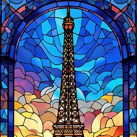Eifeltower (glas in lood) van Harry Herman