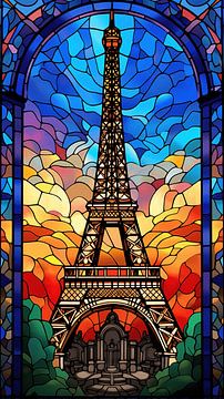 Eifeltower (glas in lood) van Harry Herman