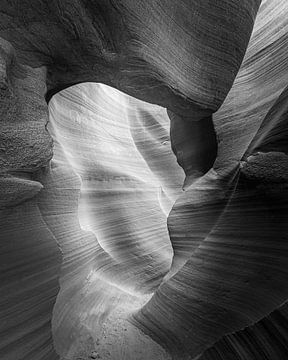 Unterer Antelope Canyon in schwarz-weiß