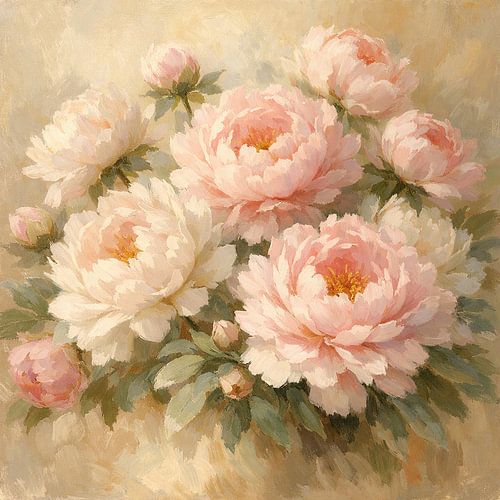 Pioenrozen in Ochtendlicht