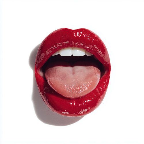 Rode lippen en open mond
