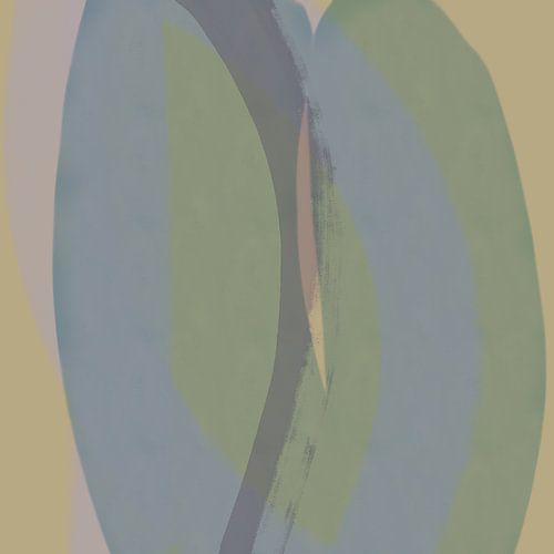 Neutrale pastelkleuren. Blauw en groen.