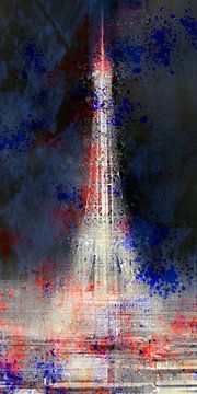 City-Art Eiffel PARIS Tower National Colors by Melanie Viola