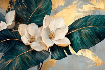 Bloemen met bladeren