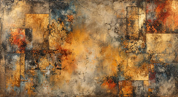 Aardetinten Gloed - Warm Abstract Schilderij