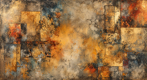 Aardetinten Gloed - Warm Abstract Schilderij