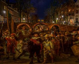 Night watch on the Herengracht Amsterdam