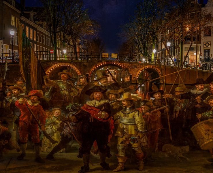 Nachtwache auf der Herengracht Amsterdam von Foto Amsterdam/ Peter Bartelings