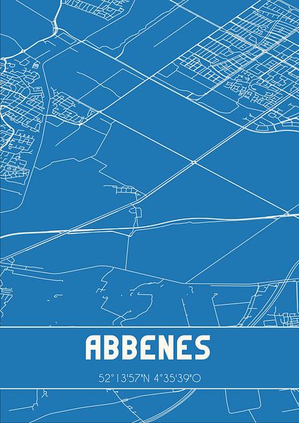 Blueprint | Map | Abbenes (North Holland) by Prints of Place