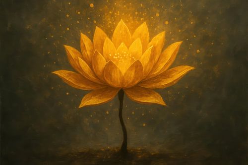 Stralende lotus boven donkere grond