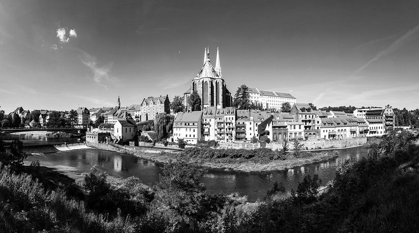 Panorama de la ville de Görlitz sur la Neiße (noir et blanc) par Frank Herrmann