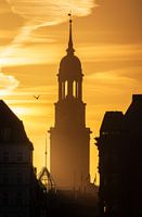 Michel Hamburg im Sonnenuntergang