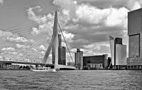 Rotterdam-Schip bij Erasmusbrug-z.w. van Leo Huijzer thumbnail
