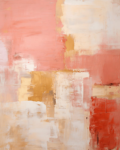 Moderne et abstrait en rose et or