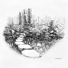 Landschaft mit Fluss von Devon Leclercq