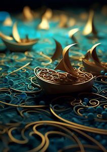 Abstracts fractals arabes (2) - Navires à voile