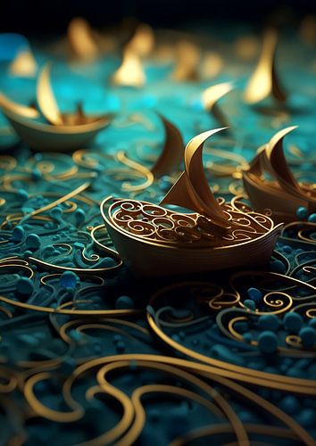 Arabian Fractal Abstracts (2) - Sailing Ships