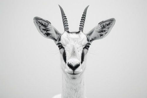 Antilope gracieuse - Photographie en noir et blanc pour les amateurs d'animaux sauvages