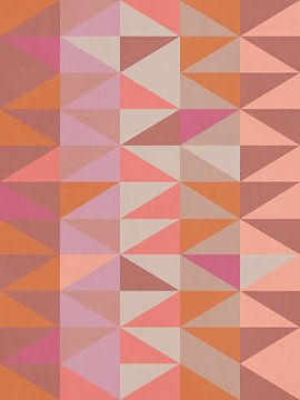 Geometrisch Oranje Roze van Georgia Chagas