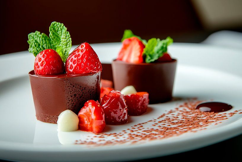 Strawberry chocolate dessert by Poster Art Shop