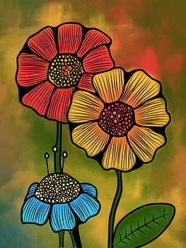 Three Radiant Blooms