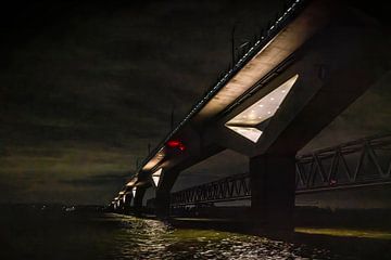 moerdijkbrug bij nacht van Peter Smeekens