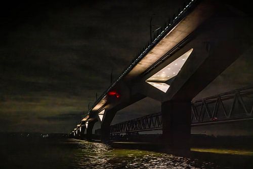moerdijkbrug bij nacht