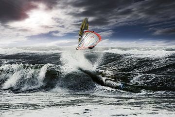 Ein perfekter Absprung für einen Surfer von Stephan Zaun