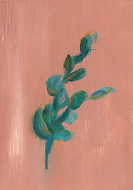 Botanisch schilderij groen en terracotta - Zachte Groei van Studio Kunst & Kracht