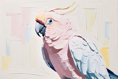 Olieverfschilderij van kleurrijke kaketoe