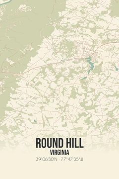 Carte ancienne de Round Hill (Virginie), USA. sur Rezona