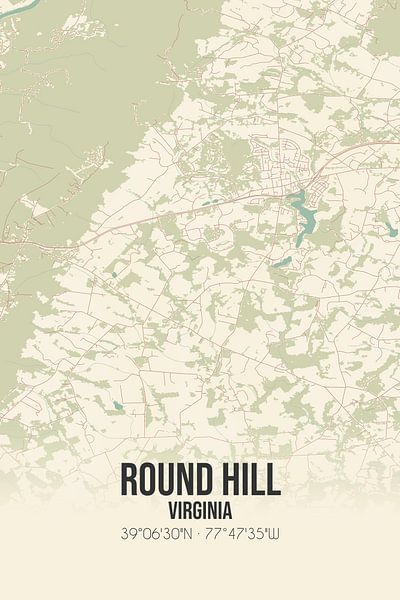 Vintage map of Round Hill (Virginia), USA. by Prints of Place