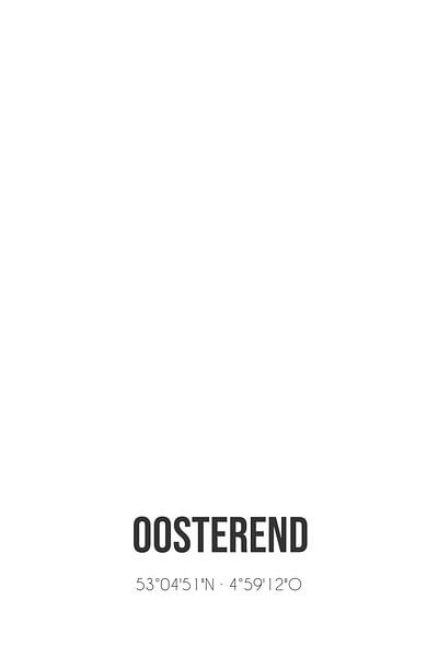 Oosterend (Noord-Holland) | Map | Black and White by Prints of Place