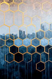 Hexagonal cityscape by Poster Art Shop