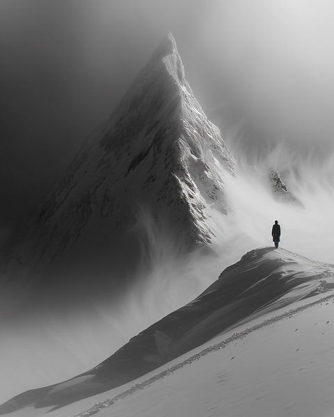 Gipfel unter Schneehauben von fernlichtsicht