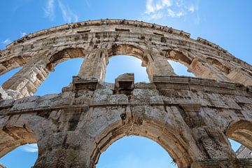 Arches Roman Arena (amphitheatre) in central Pula, Croatia by Joost Adriaanse