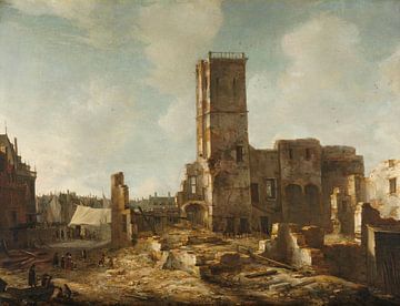 Die Ruinen des Alten Rathauses von Amsterdam nach dem Brand vom 7. Juli 1652, Jan Abrahamsz. Beerstr