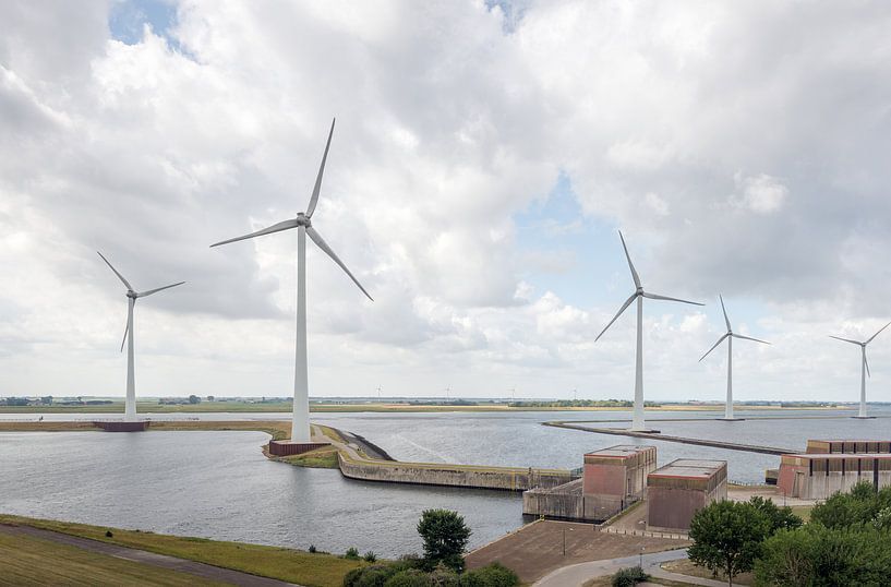 Krammer wind farm and lock complex Bruinisse by Ruud Morijn
