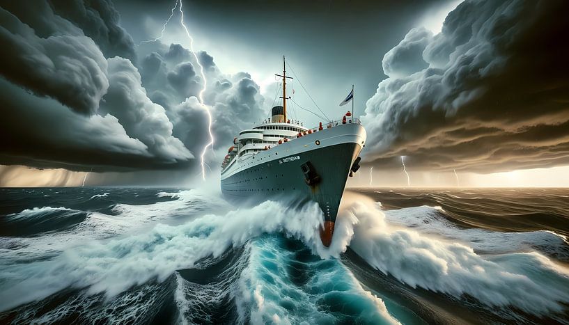 Stormy voyage on the North Sea in the late 50's by Sanne den Engelsman