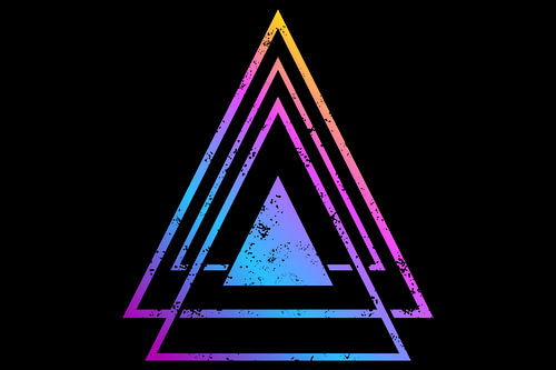 Neon Infinity Triangle - Abstracte geometrische kunst met kleurverloop