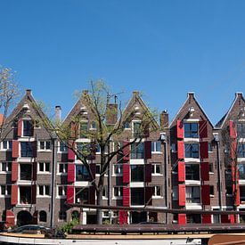 Bâtiments aux volets ouverts sur le Brouwersgracht à Amsterdam sur Marieke van de Velde