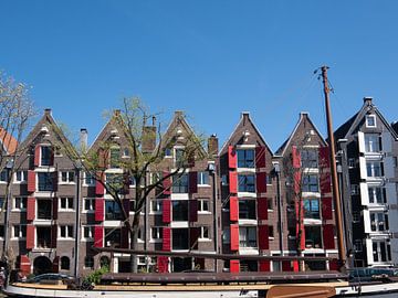 Buildings with open shutters on the Brouwersgracht in Amsterdam by Marieke van de Velde