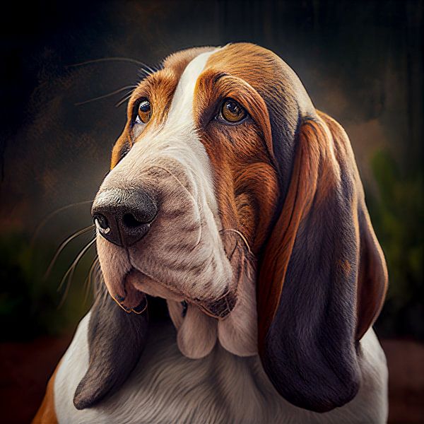 Porträt eines Basset Hound Illustration von Animaflora PicsStock